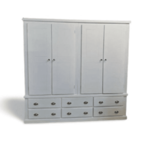 Pine Wooden Wardrobe 6 drawers 4 doors UK