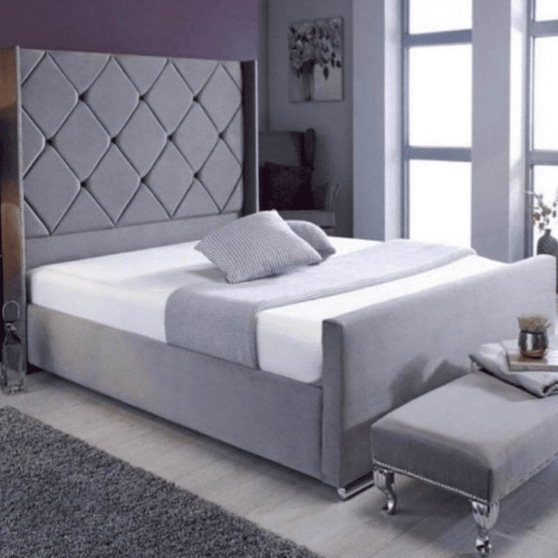 The Elvin Wing back bed frame