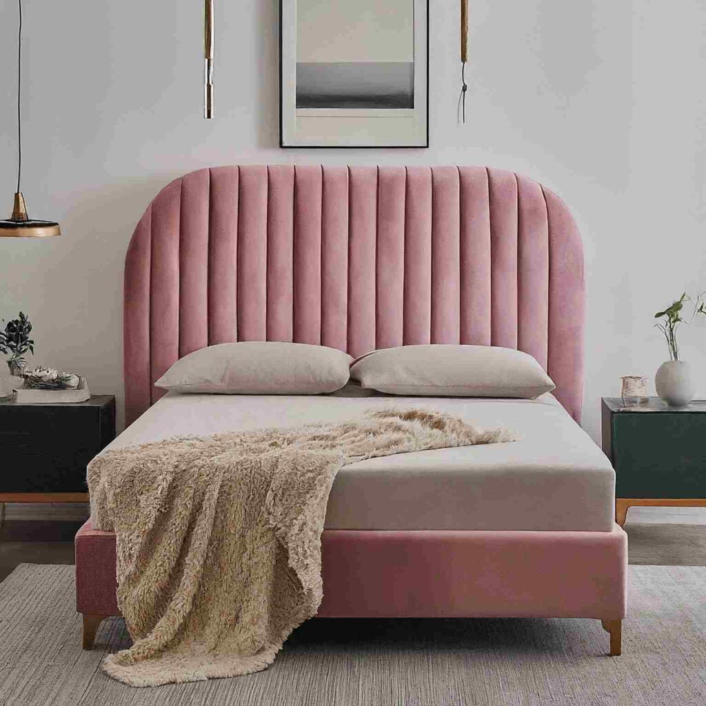 Pink Velvet Bed