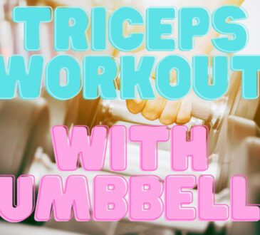 Triceps workout with dumbbells
