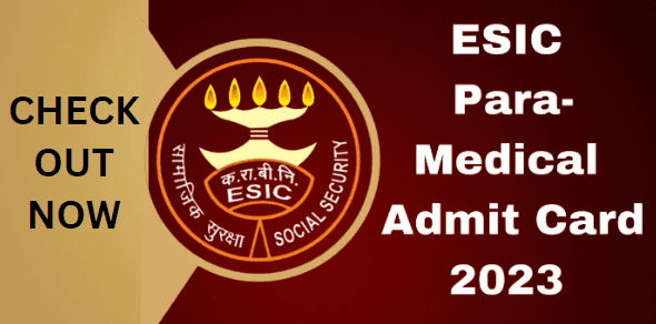 ESIC Admit Card Paramedical download
