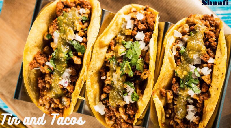 Tin and Taco Menu Special hours, One standout choice is the smoked Moonshine BBQ sauce and Cotija cheese taco bomb, served with a side of gallo.