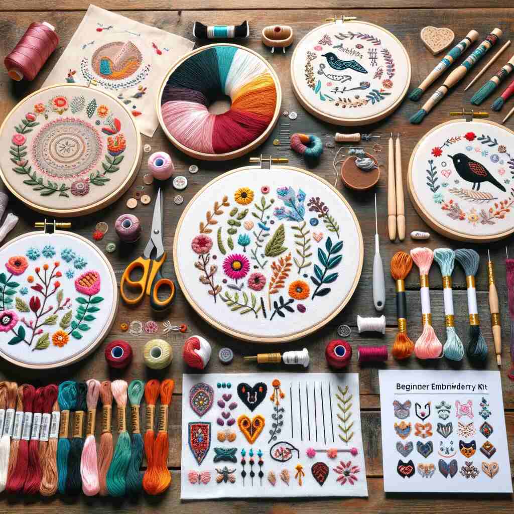 Beginner embroidery kits available on Etsy offer a wide range of patterns and designs, template and xpffr, for those new to embroidery.