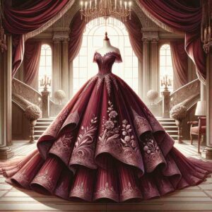 Burgundy quinceañera dresses are elegant and sophisticated. They blend traditional charm with modern allure, making them a popular choice for young ladies celebrating their special day.