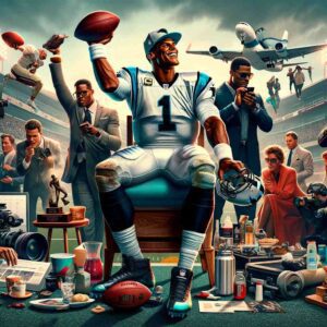 Cam Newton's exceptional performance on the football field culminated in him receiving the NFL MVP award in 2015.