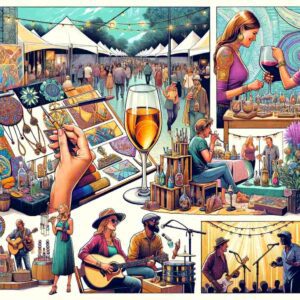 Wine and music craft shows create a vibrant festival atmosphere where local artists can showcase their handmade products.