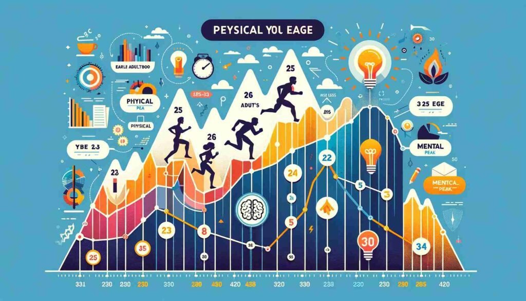 Heres when we hit our physical and mental peaks, Research indicates that physical peaks for activities like sprinting typically occur around the age of 25.