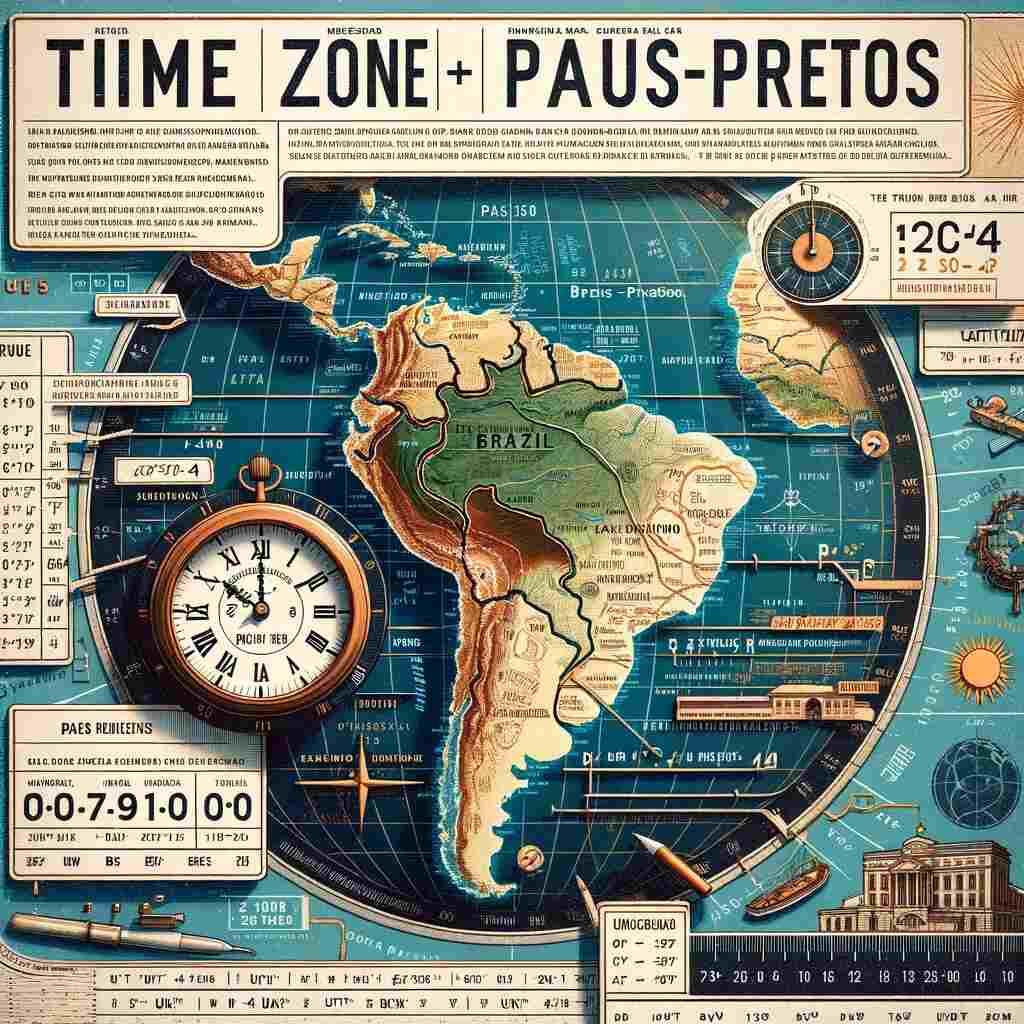 Paus-Pretos, located in Brazil, follows the Brasília Time Zone (BRT). This time zone is four hours behind Coordinated Universal Time (UTC-4). I