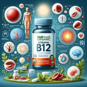 Wellhealthorganic vitamin B12 plays a crucial role in supporting red blood cell production, ensuring optimal oxygen transport throughout the body.