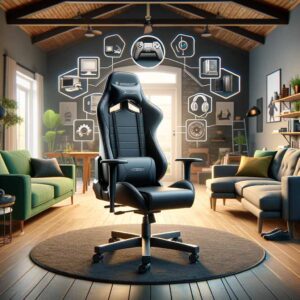 The XRocker gaming chair offers an ergonomic backrest and headrest, enhancing your gaming experience.