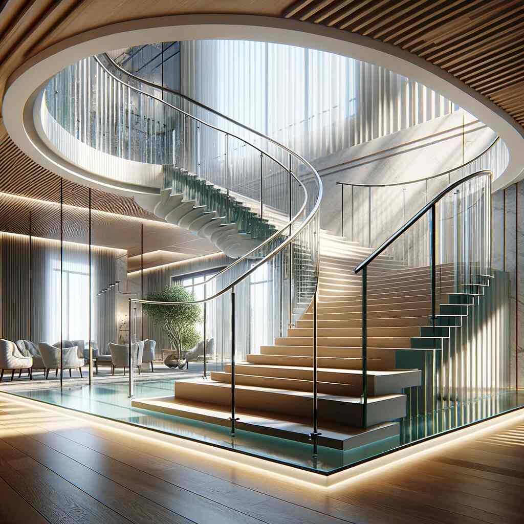 Architectural glass staircases with glass railings effortlessly infuse a modern and stylish touch into any space.