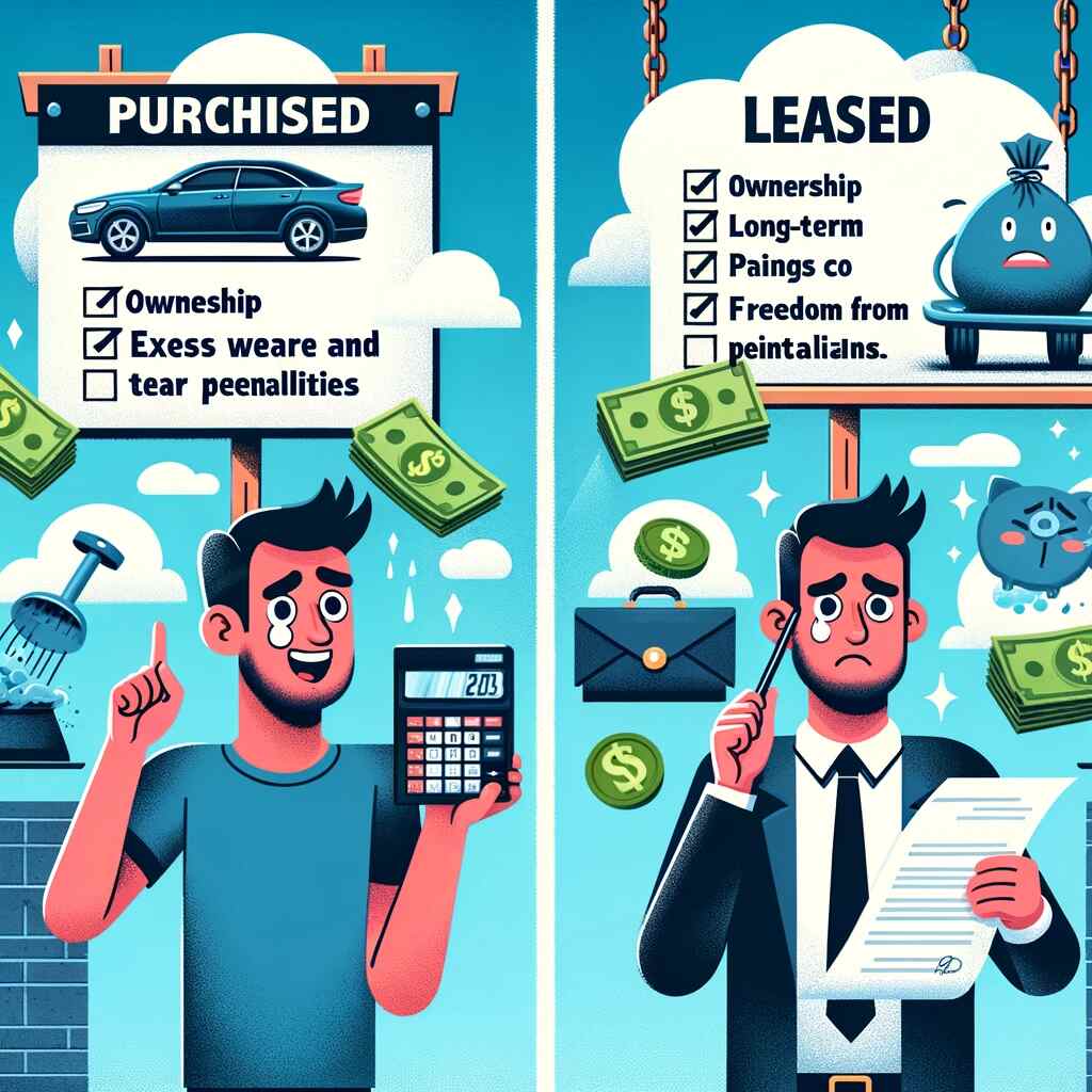 Buying a car means ownership while leasing implies renting. Interest rates on leases can accumulate over the years, potentially leading to paying more than if one had purchased a vehicle outright.