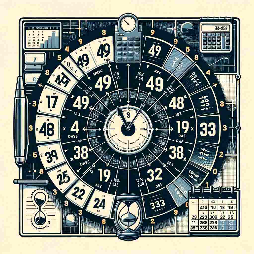 49 weeks ago from today ,To calculate the number of days in 49 weeks ago from today, you can simply multiply 49 by 7. This multiplication gives you a total of 343 days, which is equivalent to 49 weeks. 